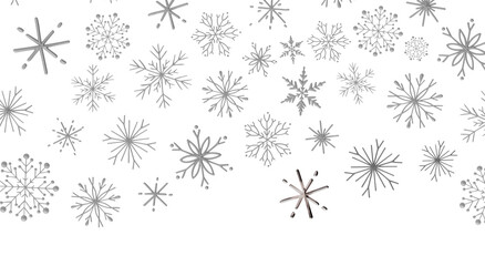 Elegant winter snowflake pattern on a white background, perfect for holiday greetings and festive d © vege