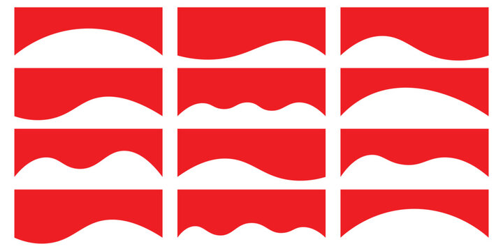 Dividers Shapes for Website Pictogram Set. Curve Lines, Drops Set of abstract design separator header and border for website and app. Different borders for website, banner, app, poster,&nbsp; background .