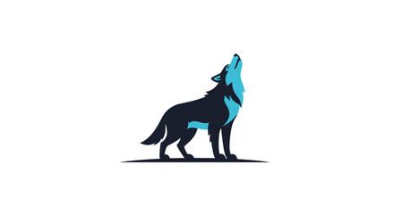 Wolf howling at the moon silhouette. © Dwi Prasetyo