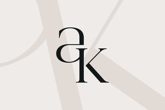 AK or KA letter logo icon design. Classic style luxury initials monogram.