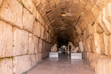 Tunnel under the Great Court of the temple of Jupiter in Baalbek, Lebanon © Matyas Rehak