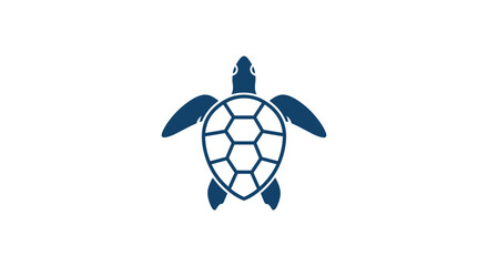 Blue Sea Turtle Silhouette Icon. © Hadi