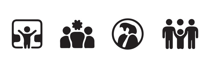 Fototapeta premium Social inclusion and group belonging symbols depicting family protection and community spirit