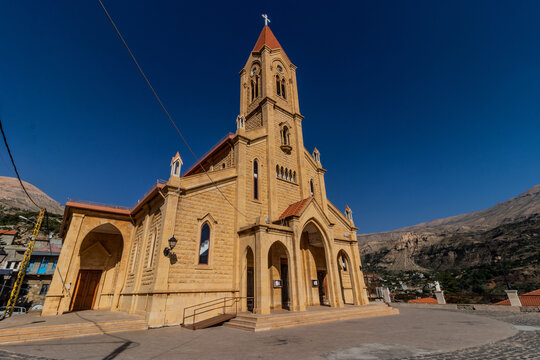 Our Lady of Bsharri Church in Bcharre (Bsharri) town, Lebanon