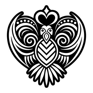A glyph icon showing sankofa tattoo