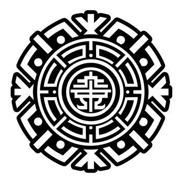A filled style icon showing hunab ku tattoo