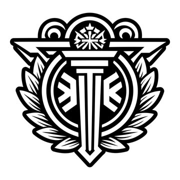 A glyph style icon of fasces tattoo symbol
