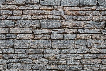 Fototapeta premium 3d gray stacked stone wall texture. rustic concept. abstract background masonry blocks surface for interior design. advertising for home decor. 3d render.
