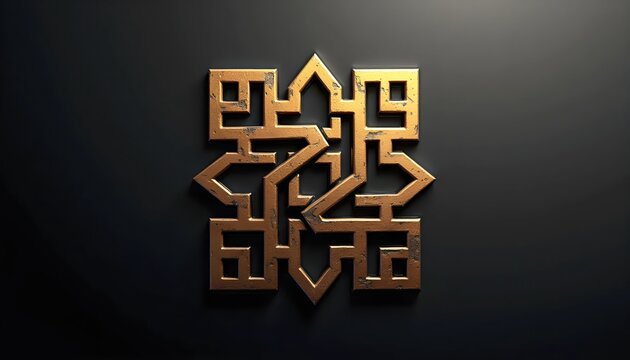 Minimal Gold Square Outline Luxury Abstract Background Design