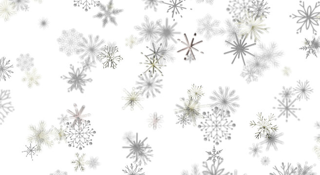Abstract falling snowflakes pattern, perfect for winter holiday themes and backgrounds. Create a jo