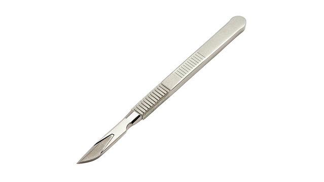 Surgical scalpel isolated on transparent background cut out