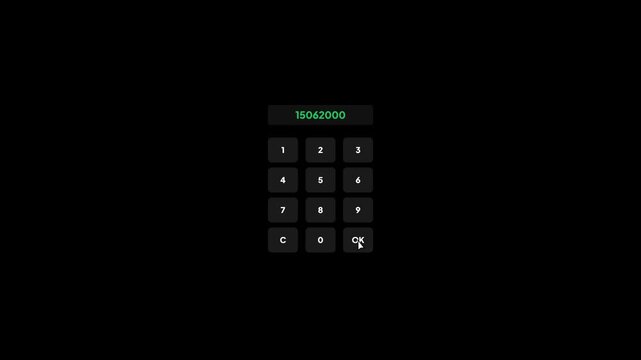 Digital Keypad Age Verification UI on Dark Background for Identity Security and Data Access Authentication Motion Graphic
