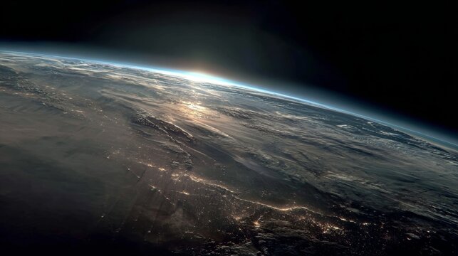half-light earth from space during equinox