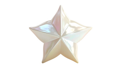 Fototapeta premium A pearlescent five-pointed star with a slight iridescent sheen, isolated on black