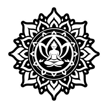 A glyph style icon denoting avalokiteshvara