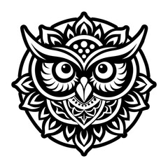 Fototapeta premium A glyph style icon of owl wisdom spirit