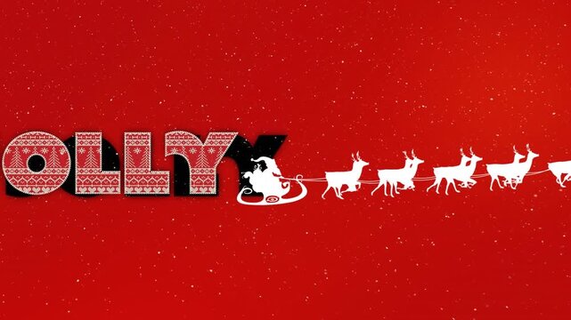 Animation of jolly text over red background