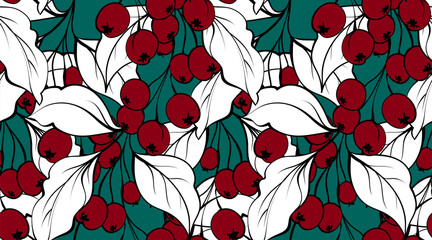 Seamless line leaves pattern. Hand draw creative floral pattern © akın demirci
