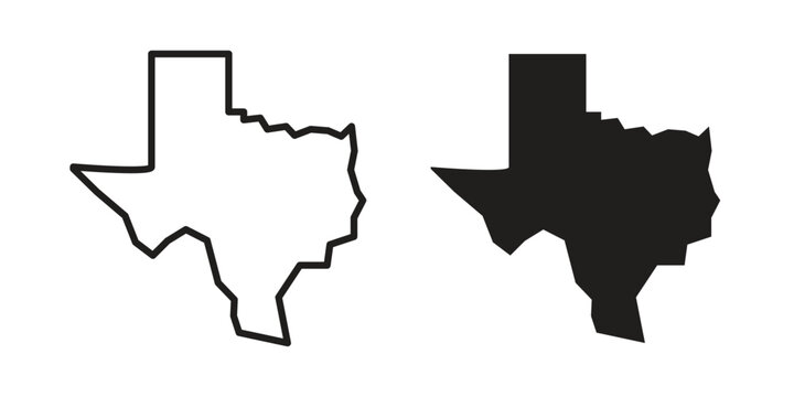 Texas icon Line Design Vector Illustration. Solid Black icons