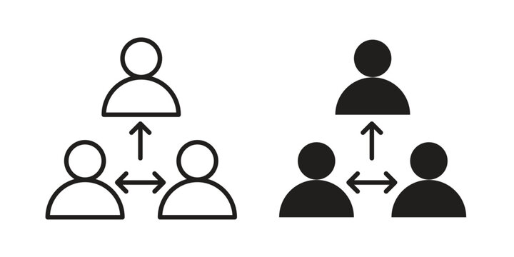 Third party icon Line Design Vector Illustration. Solid Black icons