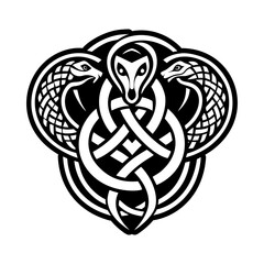 Obraz premium Celtic serpent icon in solid style