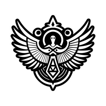 A glyph style icon of isis tattoo symbol
