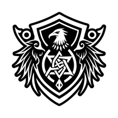 Obraz premium A filled style icon of raven shield symbol