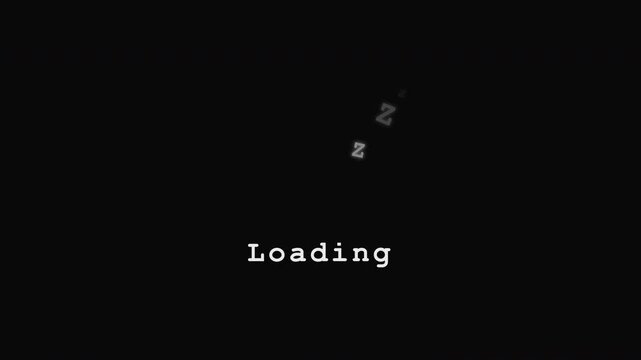 Sleepy ZZZ Floating Letters Loading Animation on Dark Background