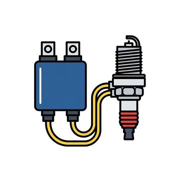 Spark plug and ignition coil.