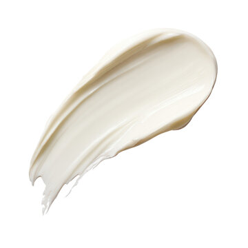 White cream texture swatch against black background cosmetic, Isolated, Png Transparent Background