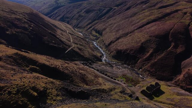 Scenic view of Gunnerside Gill in Yorkshire Dales, showcasing nature's beauty