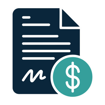 Vector of a document with a dollar sign on a green circle