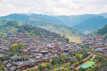 Fototapeta premium Xijiang Miao Village, Guizhou, China