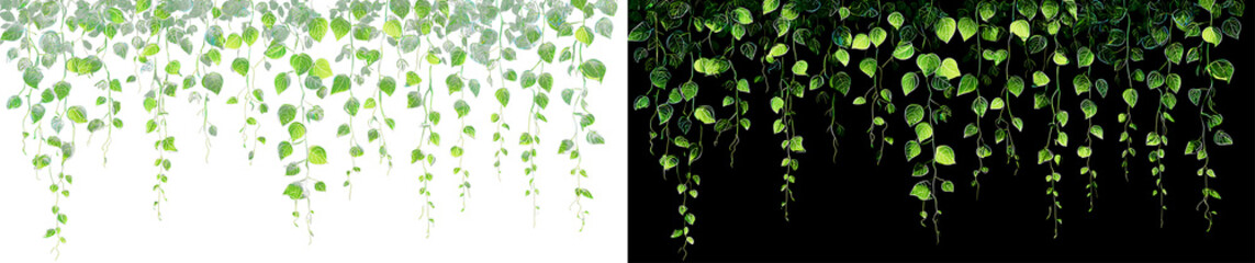 green leaf confetti curtain with falling botanical foliage dust © Alehandro