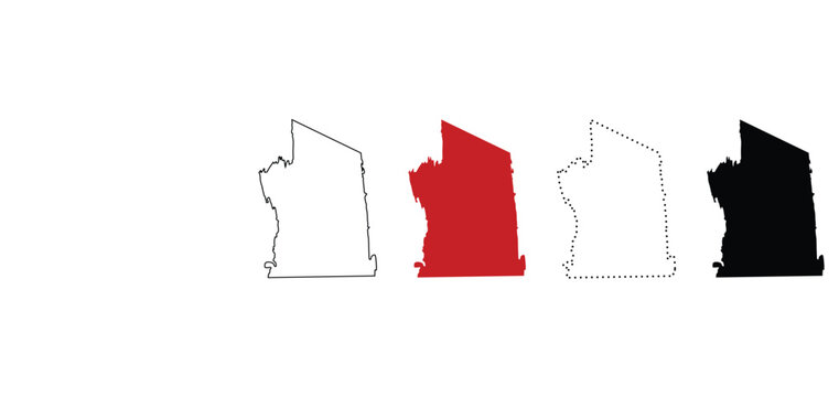 This Minnesota state map vector illustration features accurate geographic boundaries presented in multiple styles including line outline, dotted border, solid fill, and silhouette design.