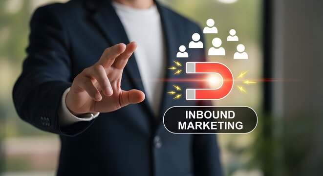 Inbound Marketing Concept with Business Professional