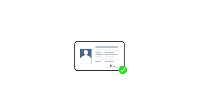 Verified ID Card On Alpha Background With Check Mark Identity Verification Concept