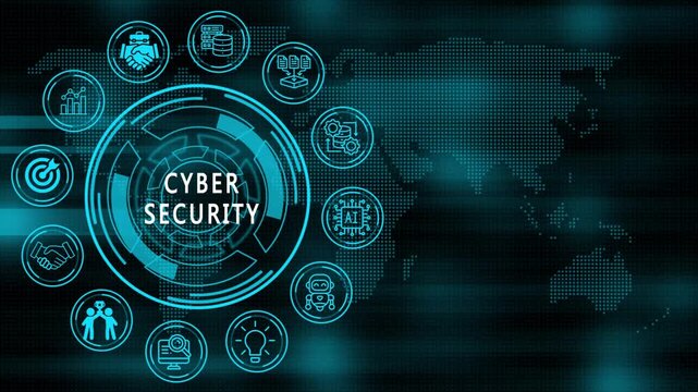  cyber security concept animation. Business, Technology, Internet and network concept. animation video