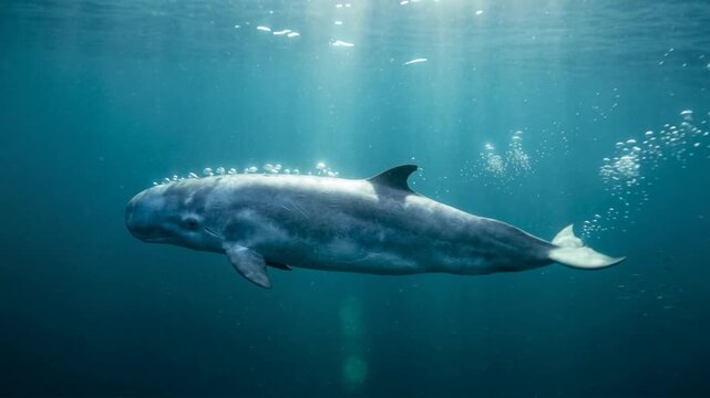Pygmy sperm whale swimming underwater