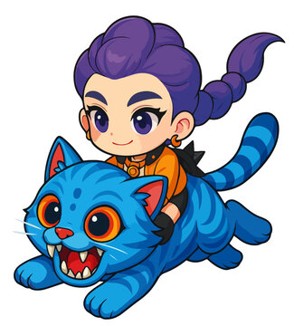 gato pop y chica pelo violeta musica 