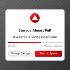 Storage almost full warning. vector illustration © Serhii