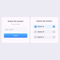 Fototapeta premium Quiz answer input interface. vector illustration