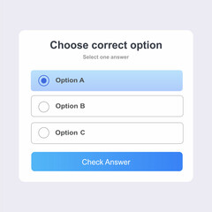 Fototapeta premium Quiz selection interface. vector illustration