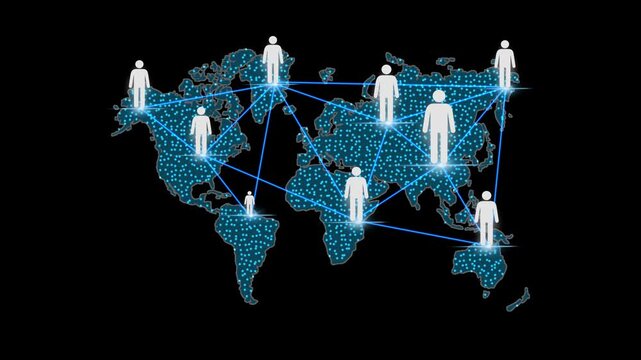 Global Human Resource Management concept. international workforce connection, HR, HRM strategy and team collaboration using digital technology for managing employees across the world