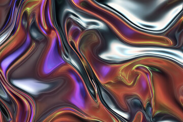 Iridescent Chrome Abstract Background