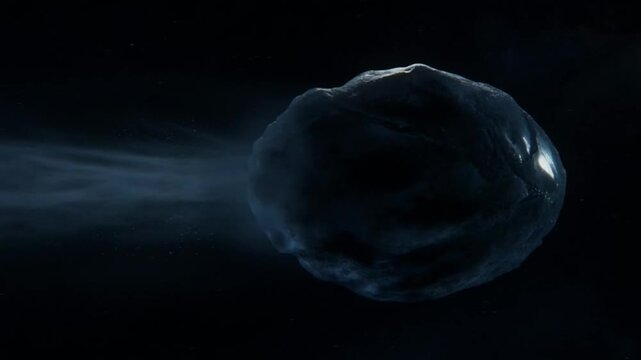 Meteoroid in deep space cosmic object traveling through dark universe