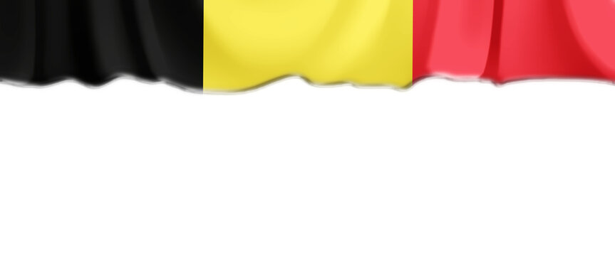 White background with Belgian flag falling from above