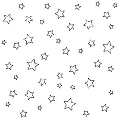 Fototapeta premium Hand-drawn doodle set of stars on a white background.
