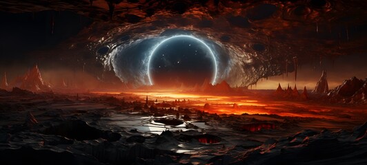 Fototapeta premium Astral vision desert meets cosmosAstral vision desert meets cosmos,generative AI