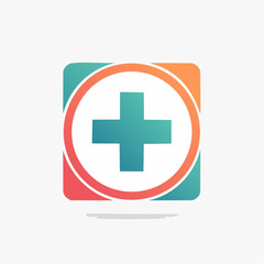 Obraz premium A vibrant and modern medical cross symbol for health, care, and well-being initiatives in a colorful gradient design